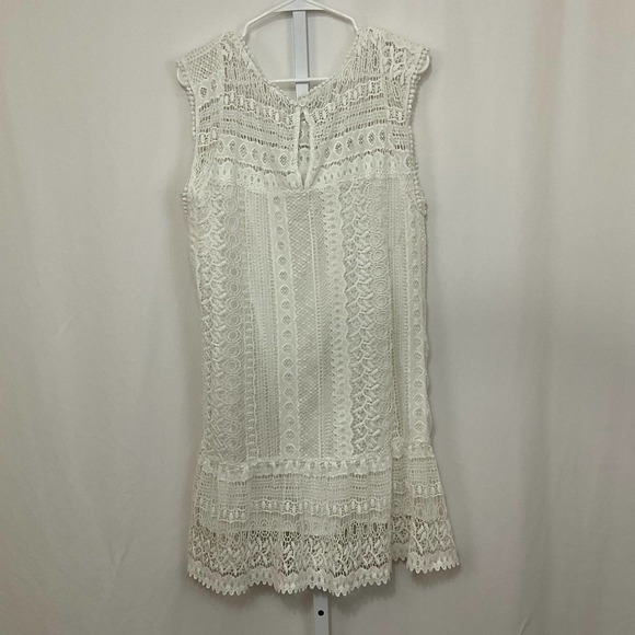 BB Dakota Women’s White Crochet Dress Size L - Picture 2 of 5